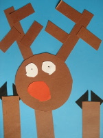 Reindeer Art Collage Grade 1
